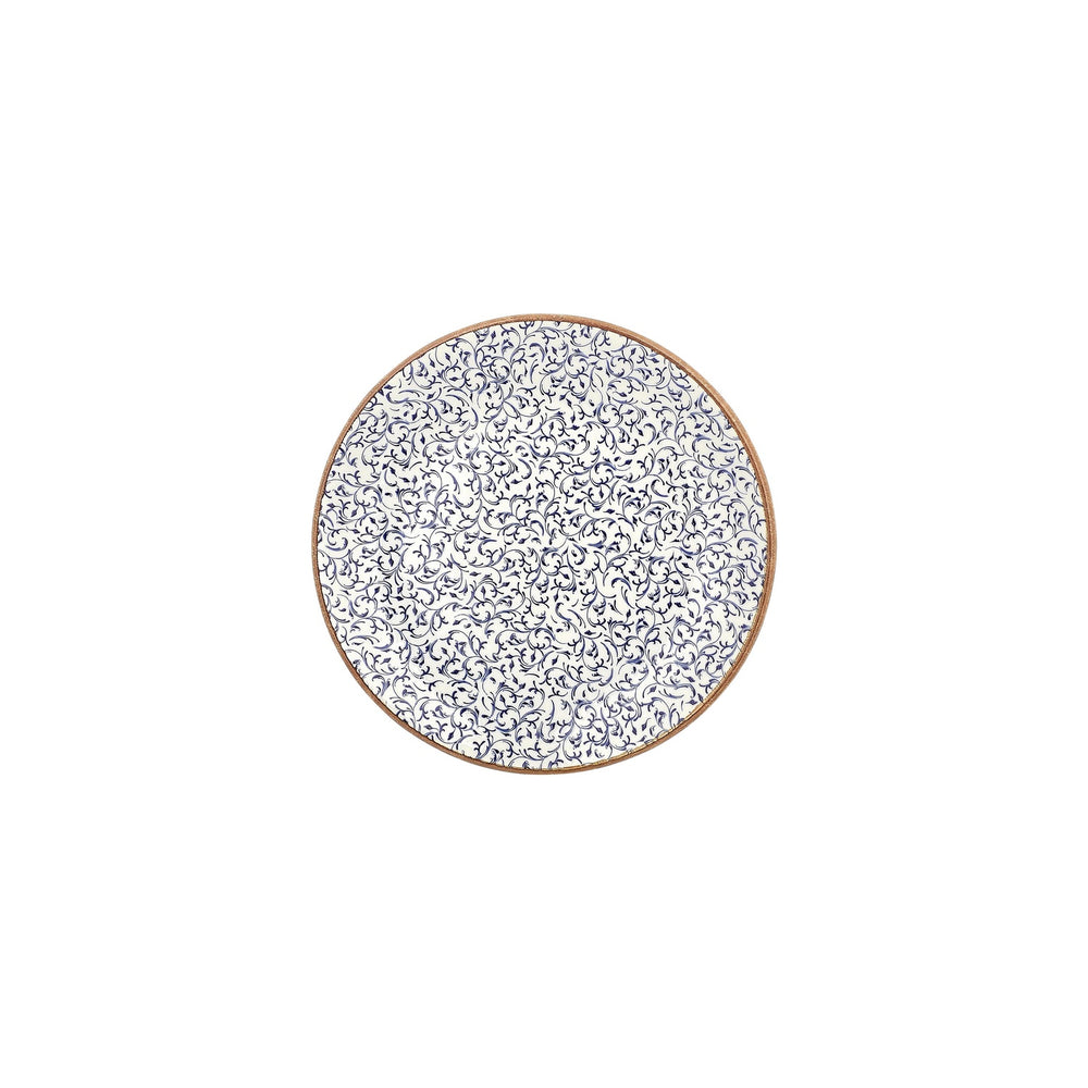 Edera dia.9" Round Blue Vitrified Plate
