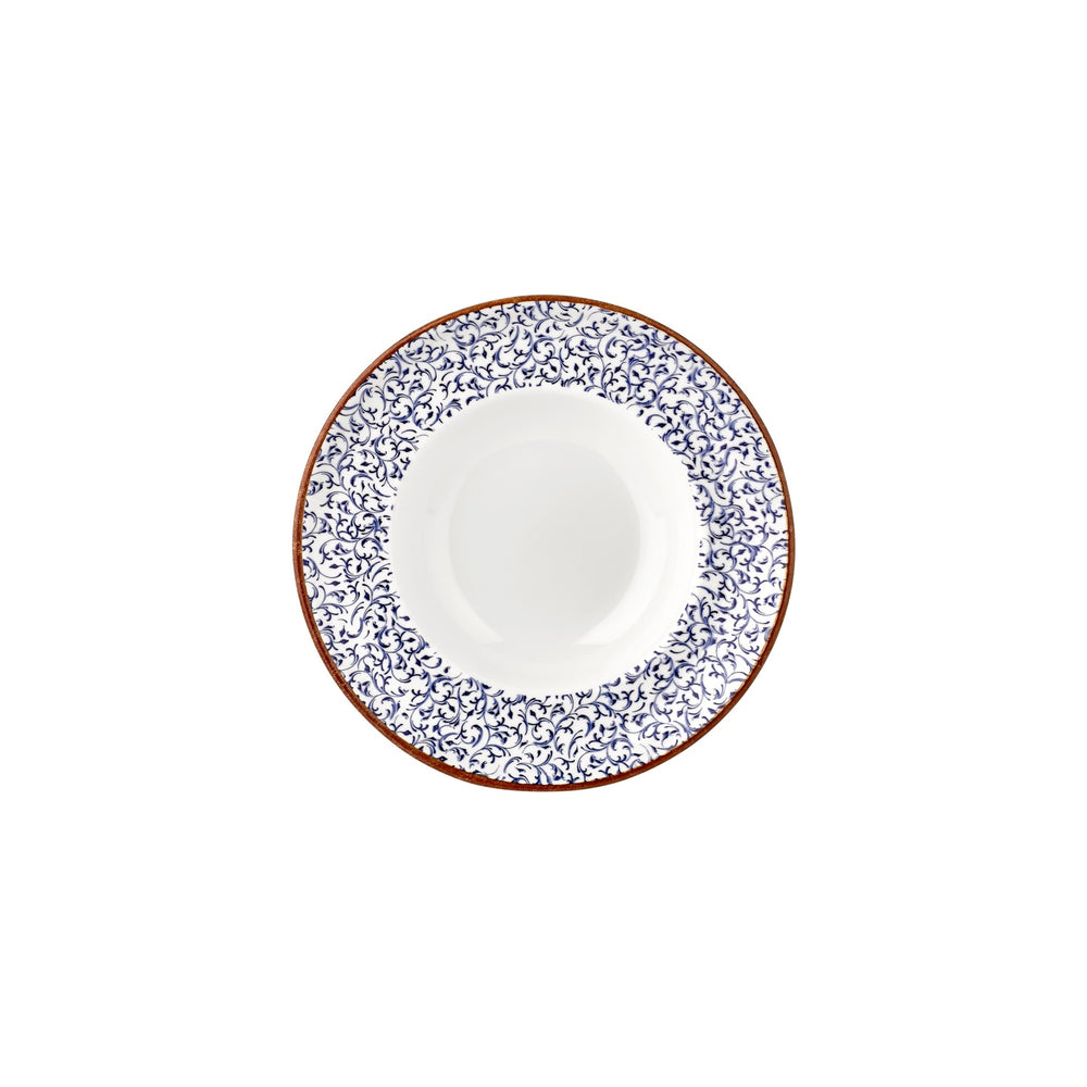 Edera dia.9.75" h:0" 14 oz. Round Blue Vitrified Deep Plate