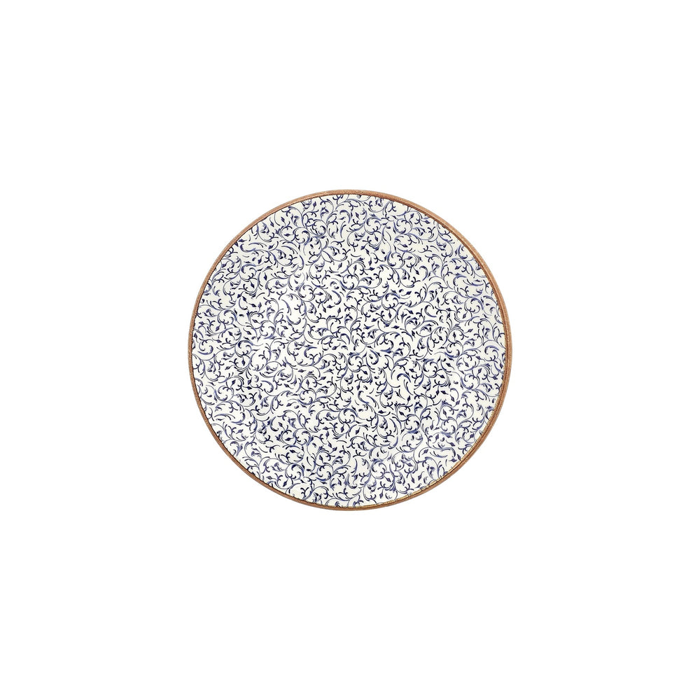 Edera dia.9.75" Round Blue Vitrified Plate