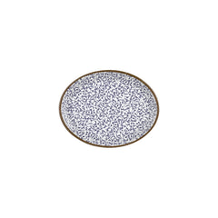 Edera 9.75" x 7.5" x h:1" Oval Blue Vitrified Platter