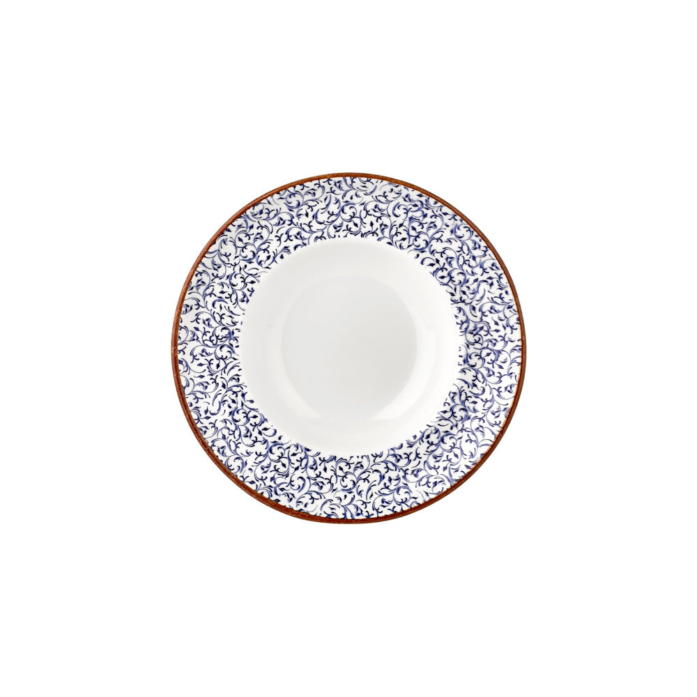 Edera dia.10.75" h:0" 17 oz. Round Blue Vitrified Deep Plate