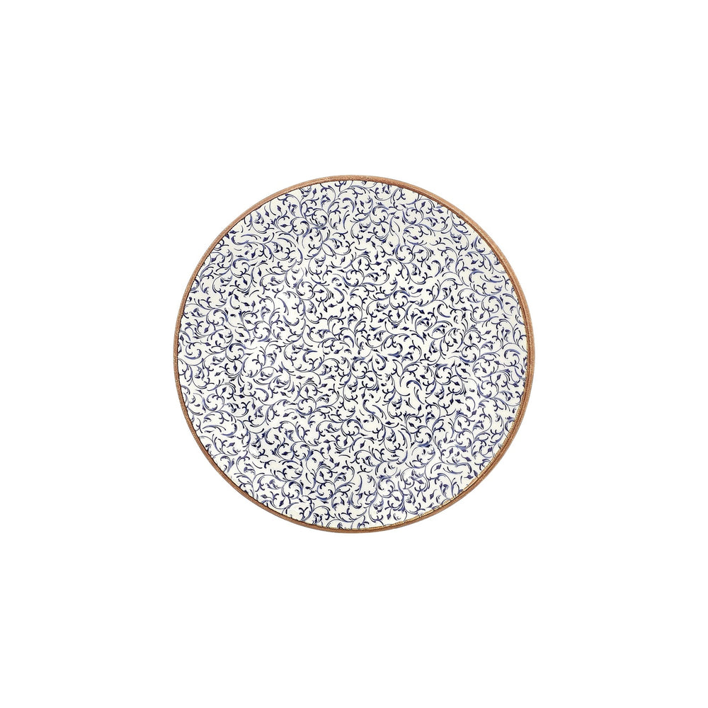 Edera dia.10.75" Round Blue Vitrified Plate