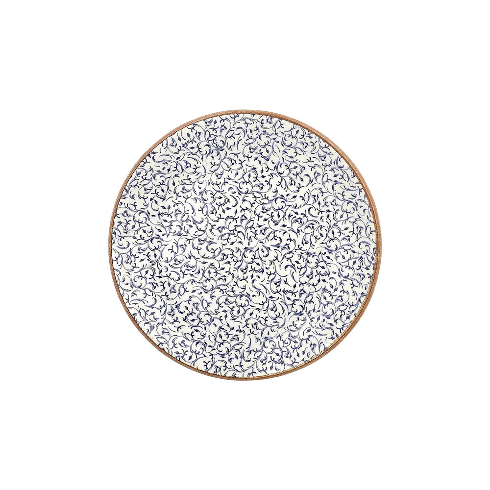 Edera dia.11.75" Round Blue Vitrified Plate