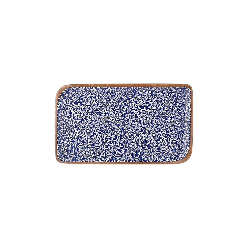 Edera Cobalt 11.75" x 7" x h:0" Rectangular Blue Vitrified Platter