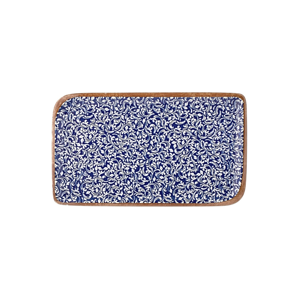 Edera Cobalt 14.25" x 6.5" x h:0" Rectangular Blue Vitrified Platter