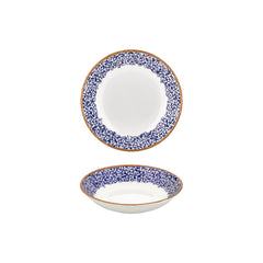 Edera Cobalt dia.8.25" h:1.25" 27 oz. Round Blue Vitrified Deep Plate