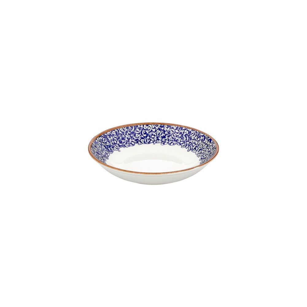 Edera Cobalt dia.9" h:0" 34 oz. Round Blue Vitrified Deep Plate