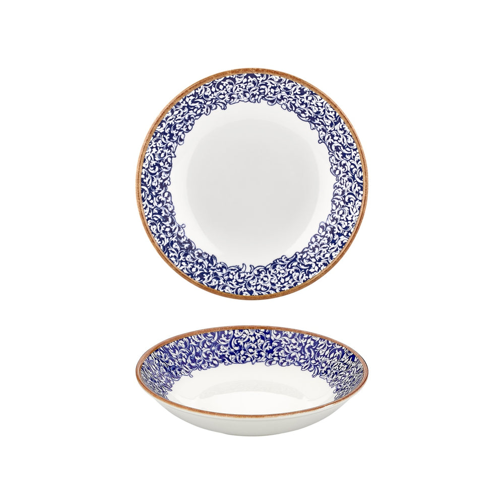 Edera Cobalt dia.9.75" h:0" 44 oz. Round Blue Vitrified Deep Plate