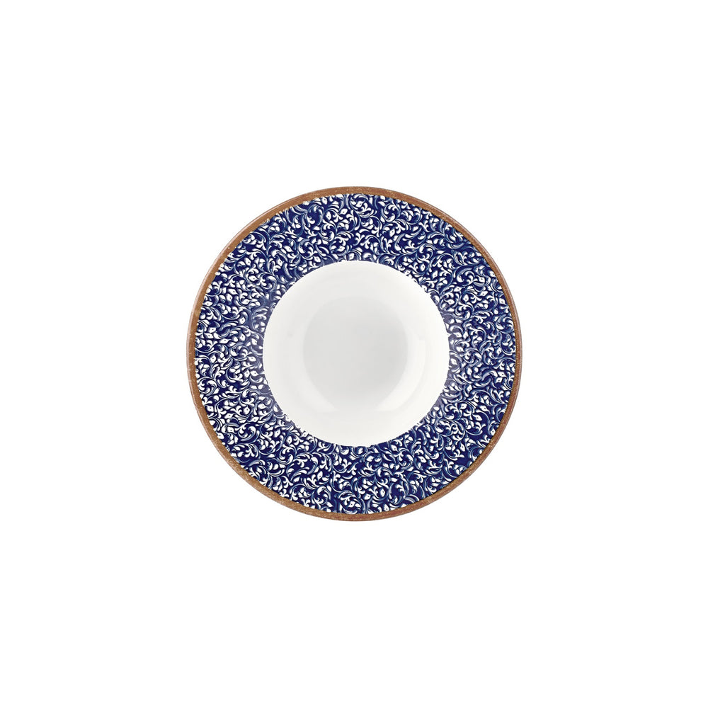 Edera Cobalt dia.9.75" h:0" 14 oz. Round Blue Vitrified Deep Plate