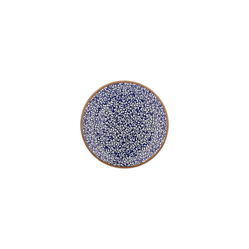 Edera Cobalt dia.7.5" Round Blue Vitrified Plate