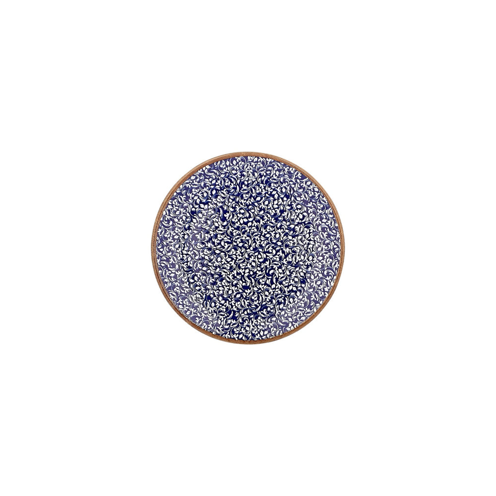 Edera Cobalt dia.8.25" Round Blue Vitrified Plate