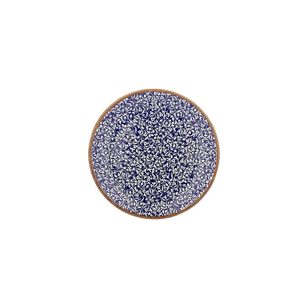 Edera Cobalt dia.9" Round Blue Vitrified Plate