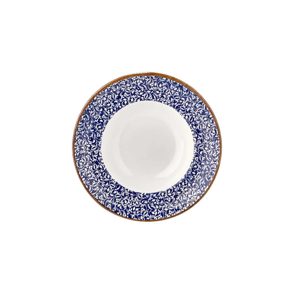 Edera Cobalt dia.10.75" h:0" 17 oz. Round Blue Vitrified Deep Plate