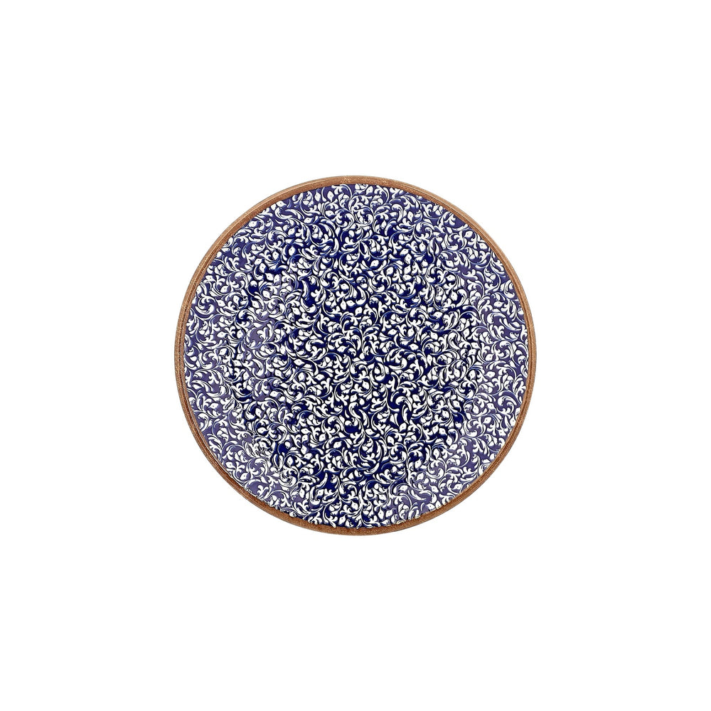 Edera Cobalt dia.10.75" Round Blue Vitrified Plate
