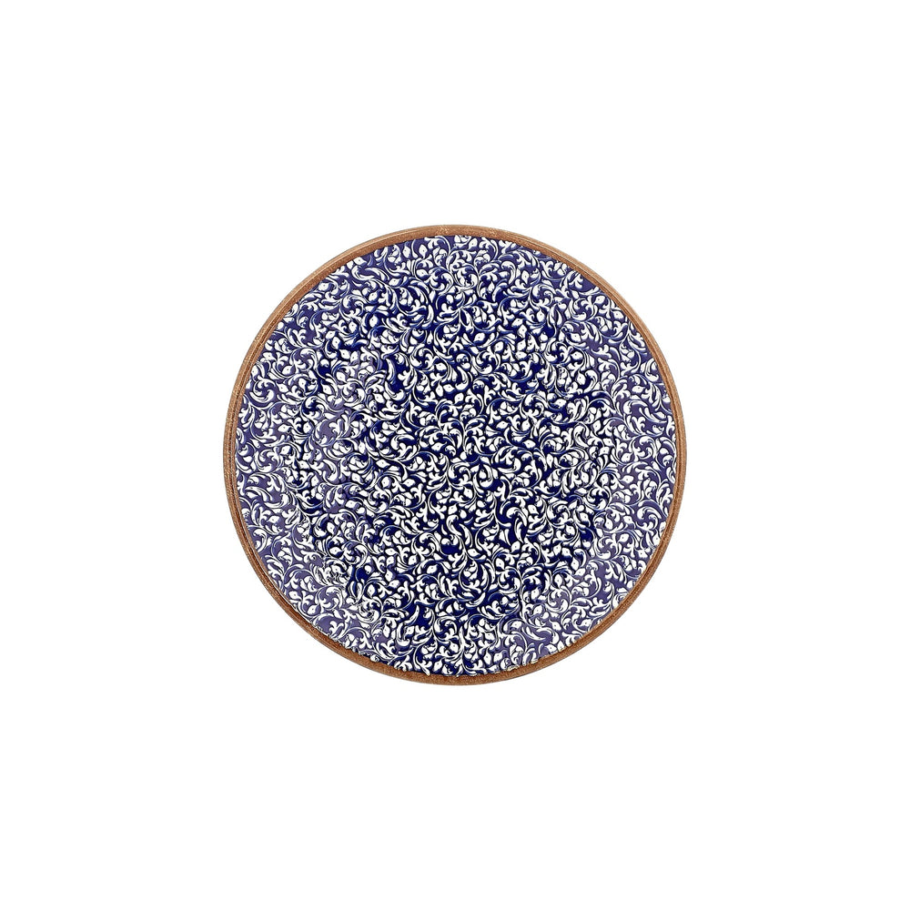 Edera Cobalt dia.10.75" Round Blue Vitrified Plate