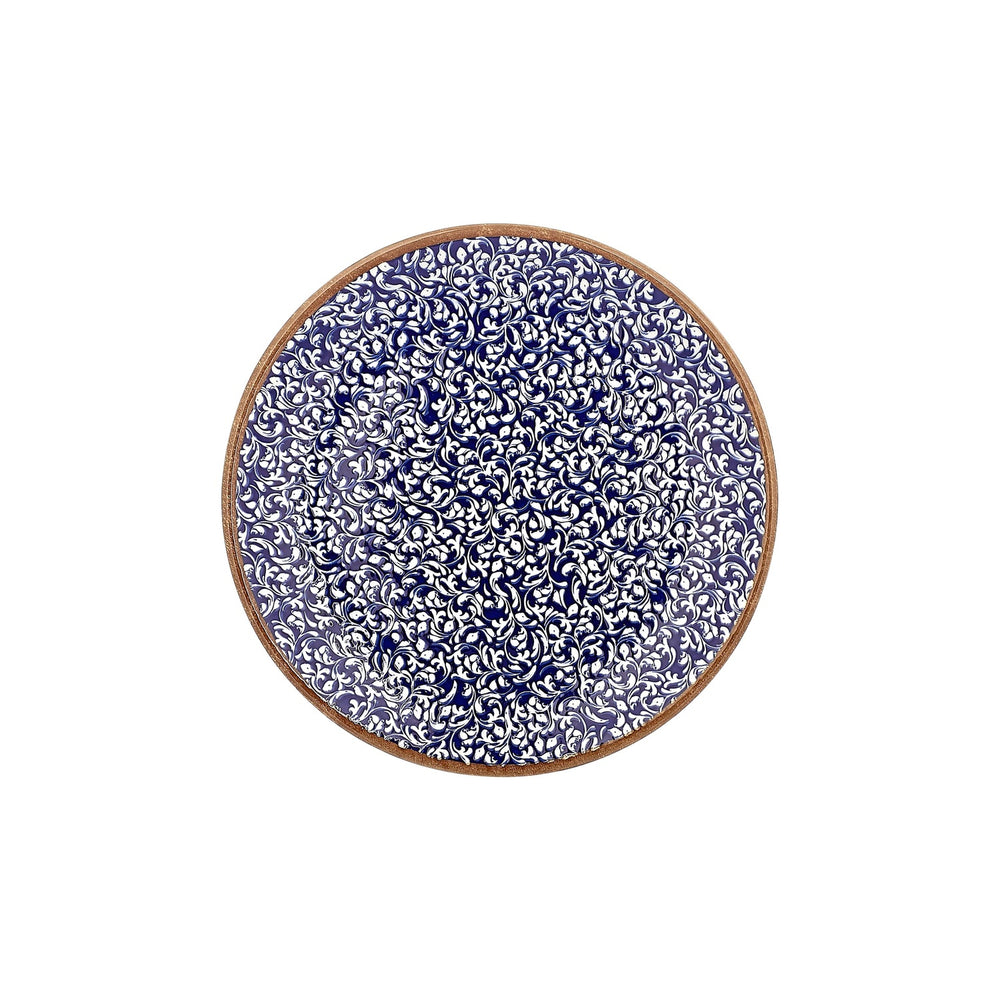 Edera Cobalt dia.11.75" Round Blue Vitrified Plate