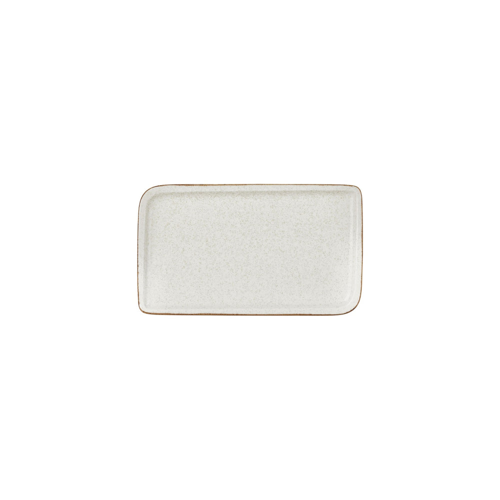Dust 9.5" x 6" Rectangular Beige Vitrified Plate