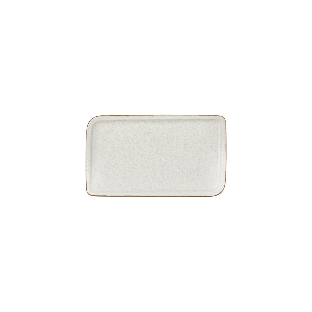 Dust 9.5" x 6" Rectangular Beige Vitrified Plate