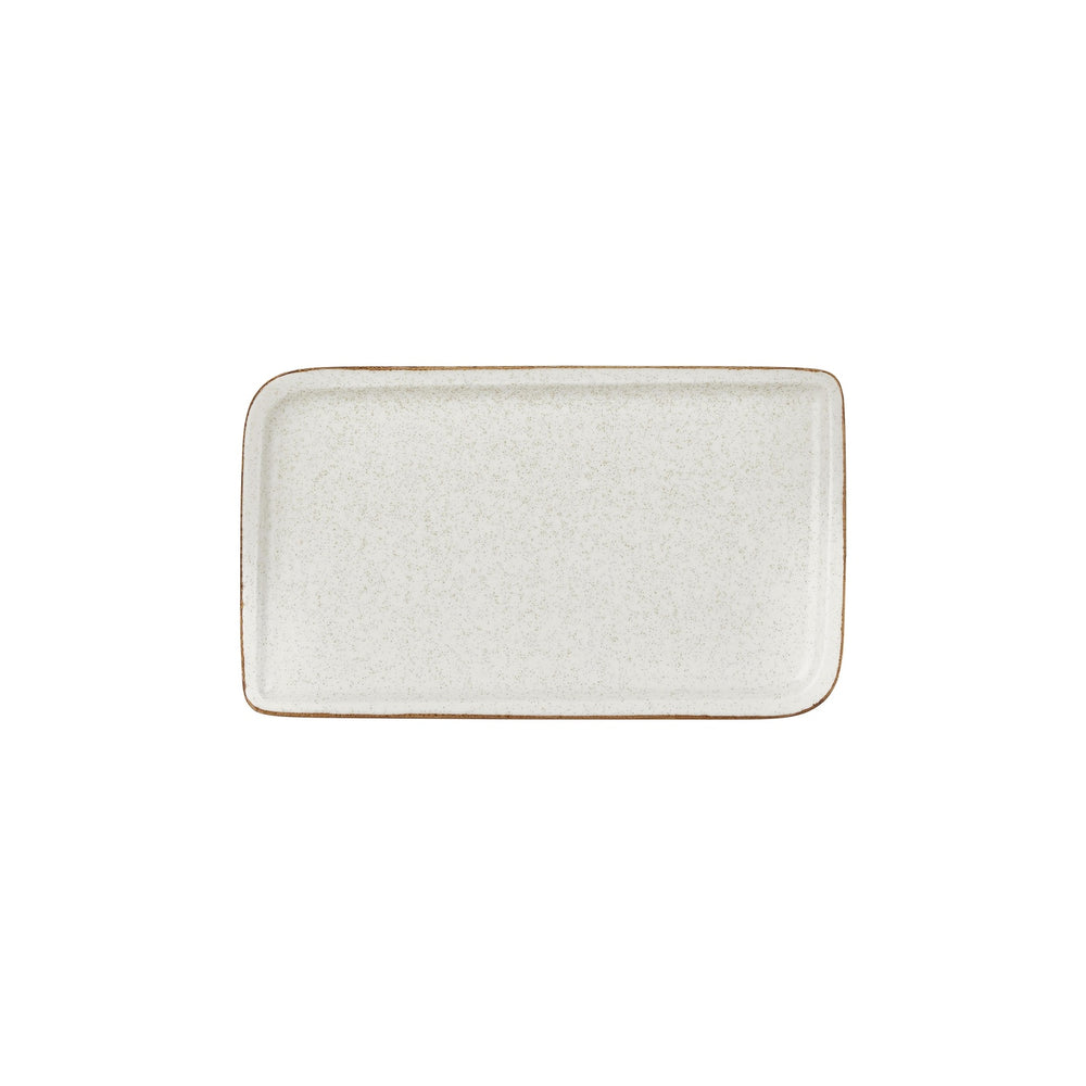 Dust 11.75" x 7" x h:0" Rectangular Beige Vitrified Platter