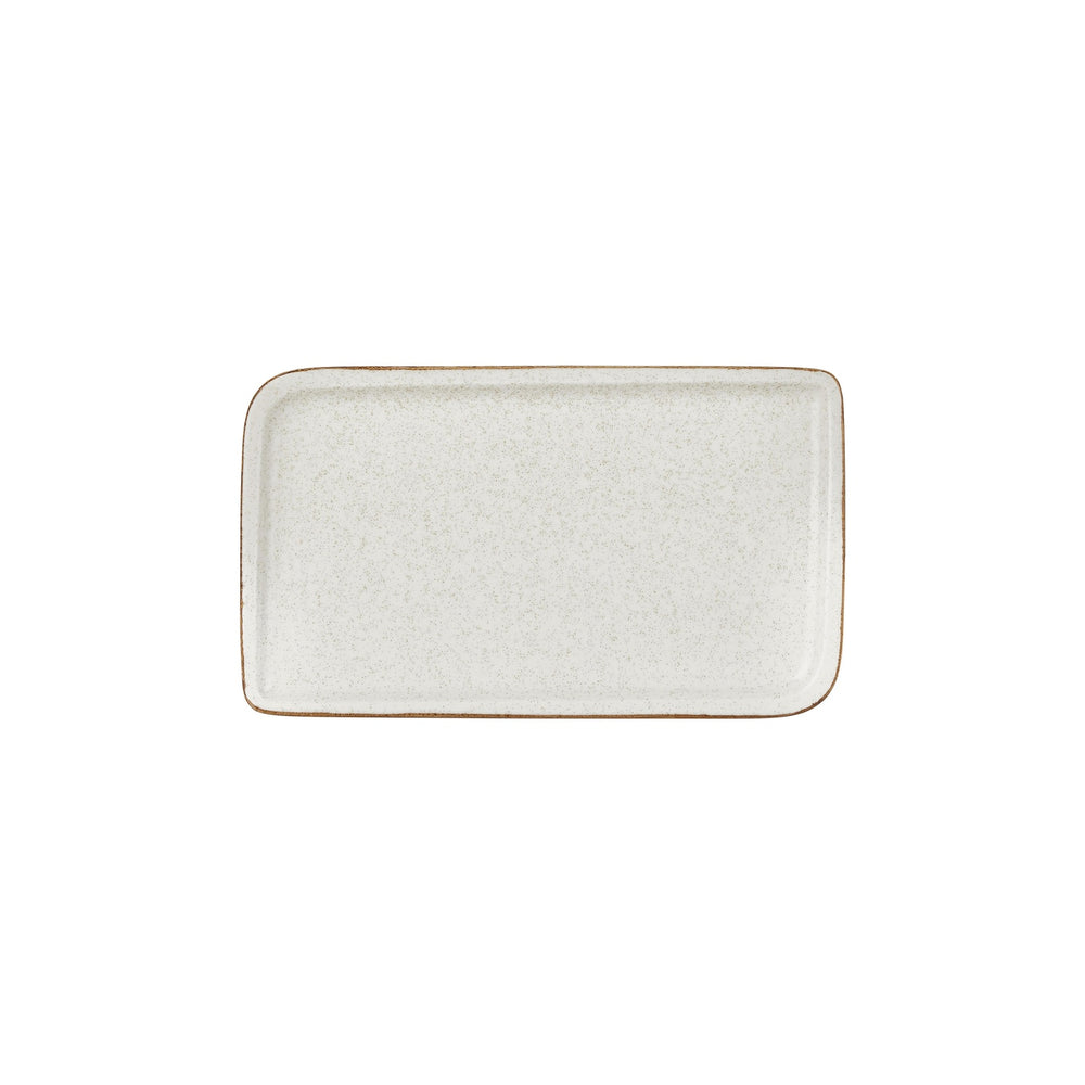 Dust 11.75" x 7" x h:0" Rectangular Beige Vitrified Platter