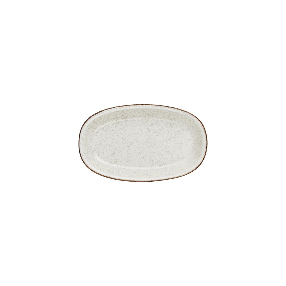 Dust 9.5" x 5.75" x h:1" Oval Beige Vitrified Platter