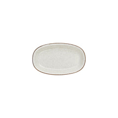 Dust 9.5" x 5.75" x h:1" Oval Beige Vitrified Platter