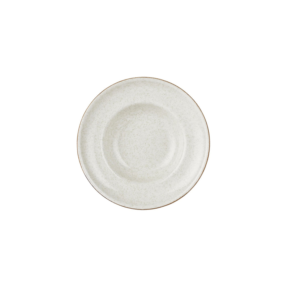 Dust dia.9.75" h:2.25" 14 oz. Round Beige Vitrified Deep Plate