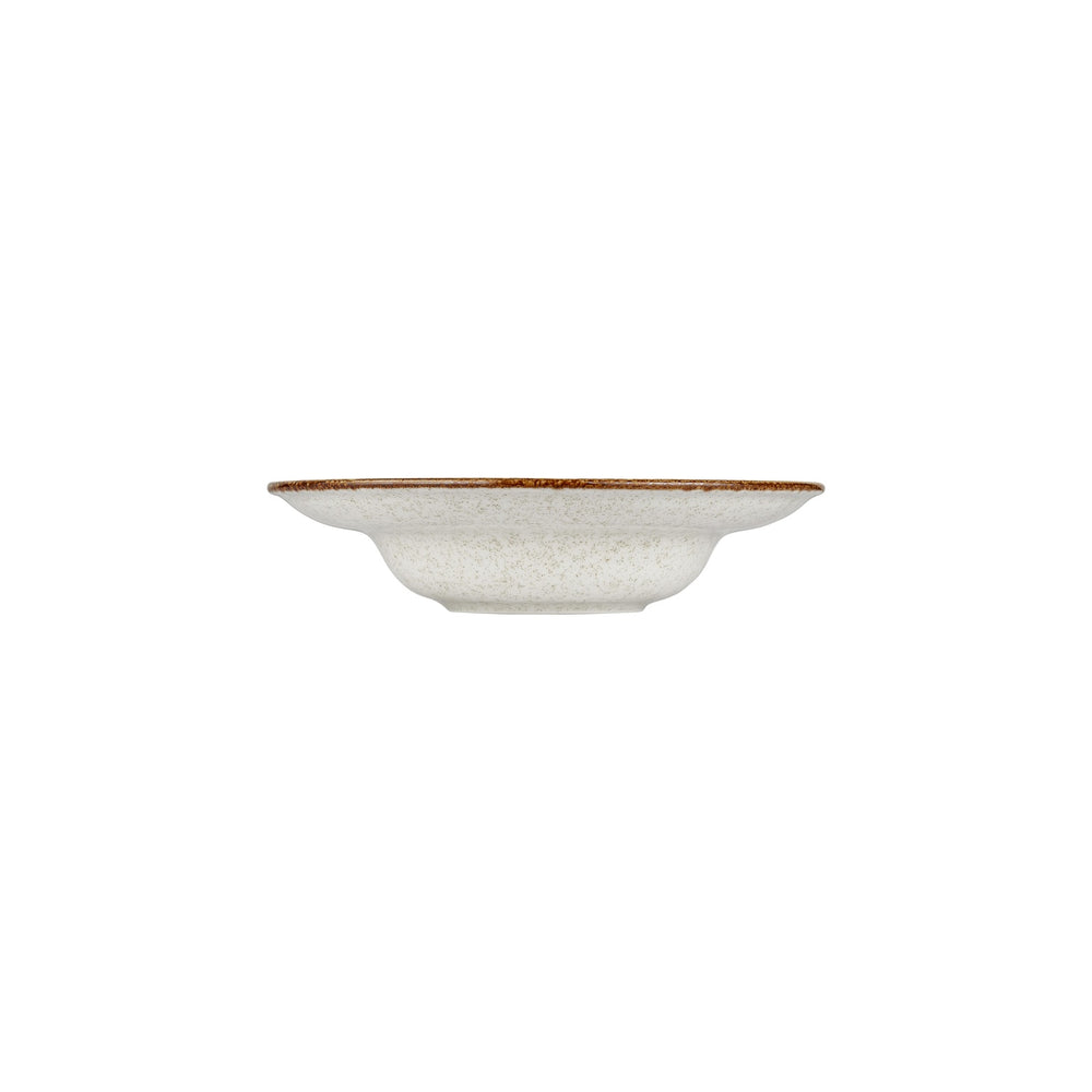 Dust dia.10.75" h:2.5" 17 oz. Round Beige Vitrified Deep Plate