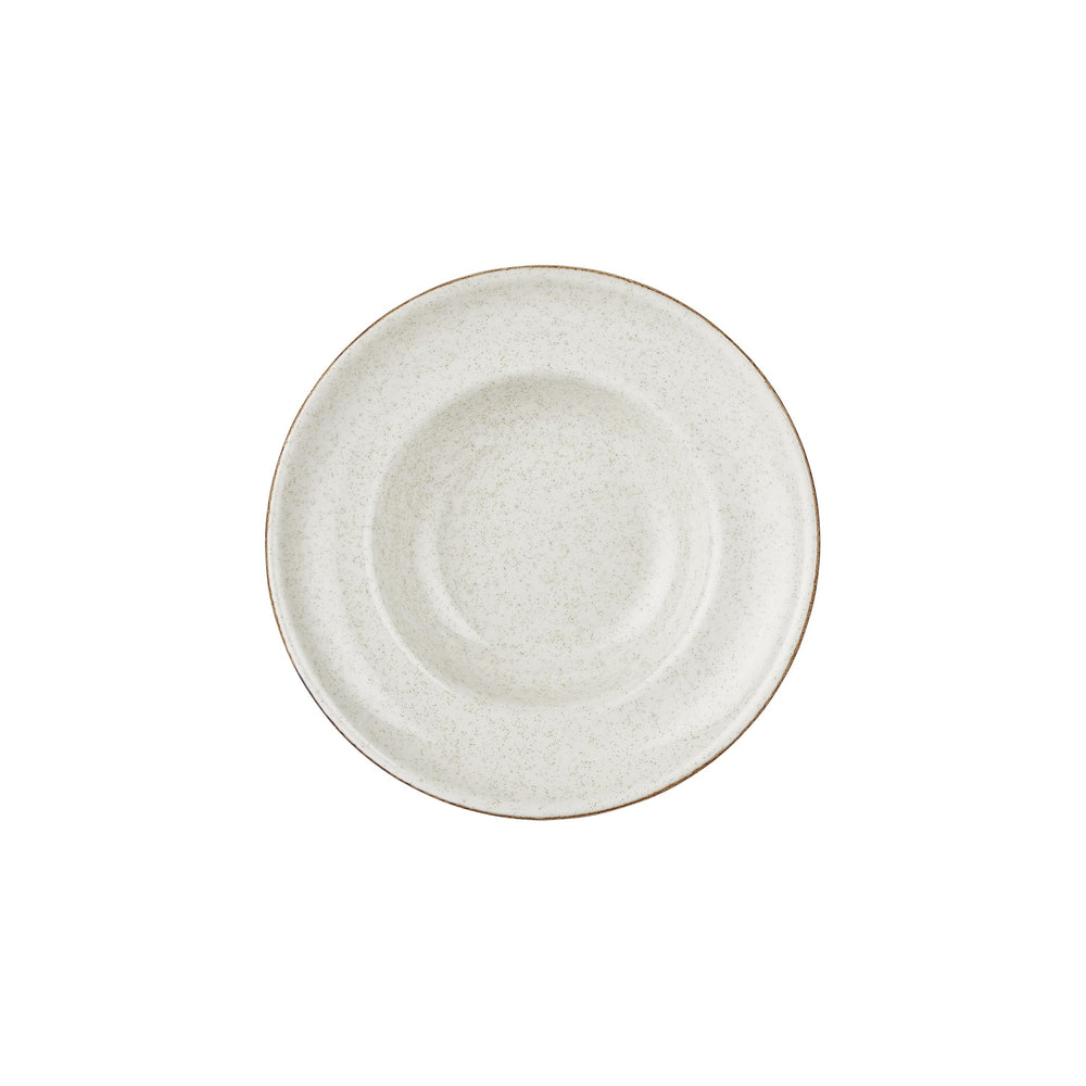 Dust dia.10.75" h:2.5" 17 oz. Round Beige Vitrified Deep Plate
