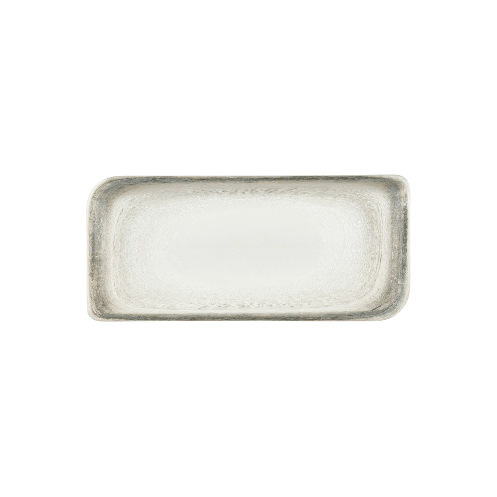 Ephyra 13.75" x 6.25" x h:0" Rectangular Gray Vitrified Platter