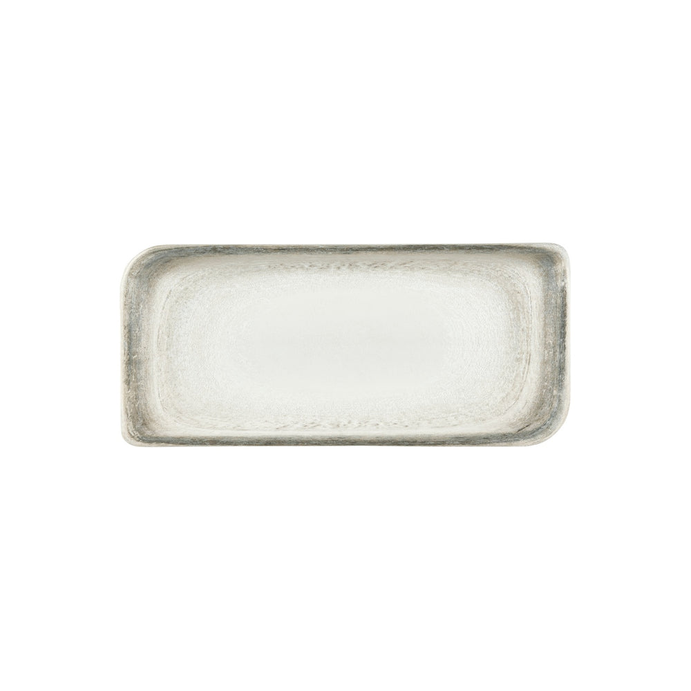 Ephyra 13.75" x 6.25" x h:0" Rectangular Gray Vitrified Platter