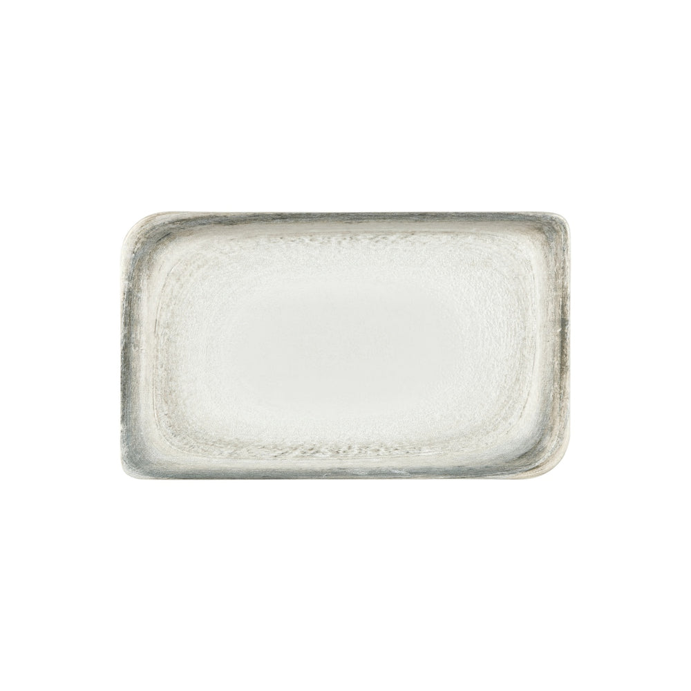 Ephyra 13.75" x 8.25" x h:0" Rectangular Gray Vitrified Platter