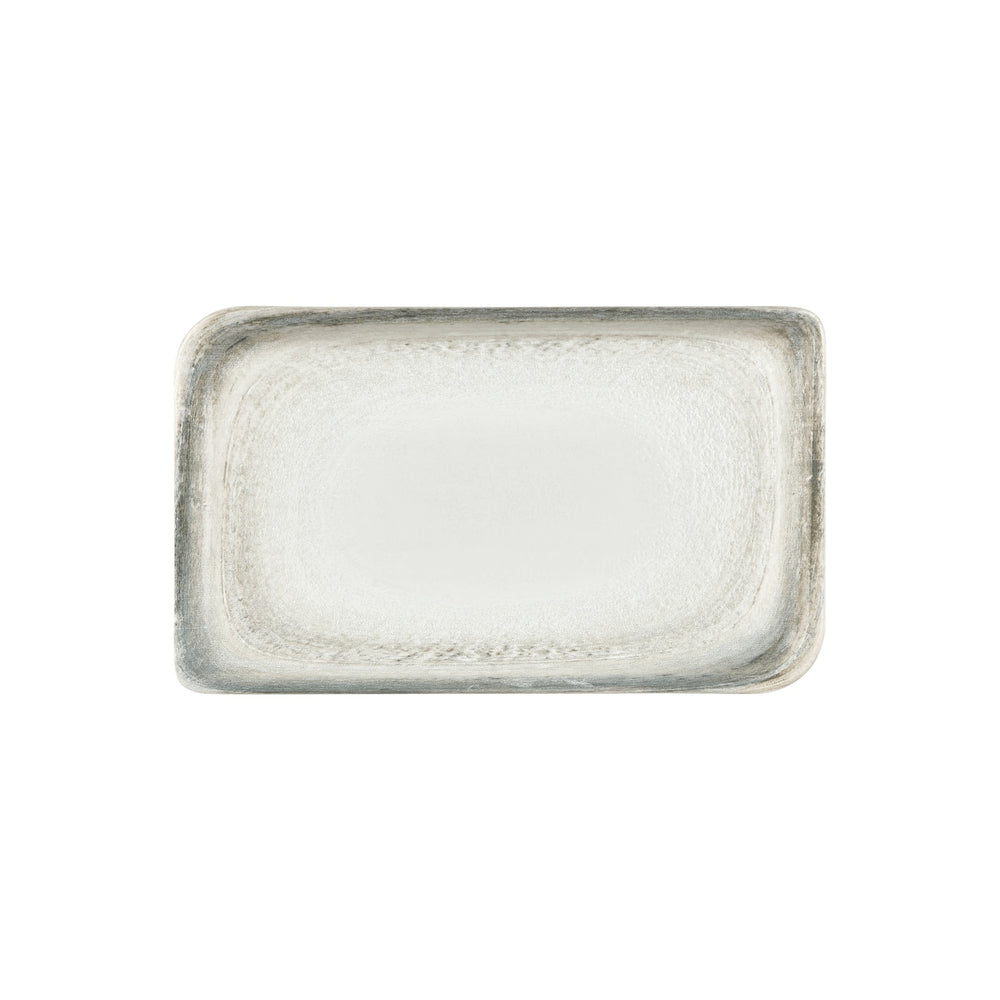 Ephyra 13.75" x 8.25" x h:0" Rectangular Gray Vitrified Platter