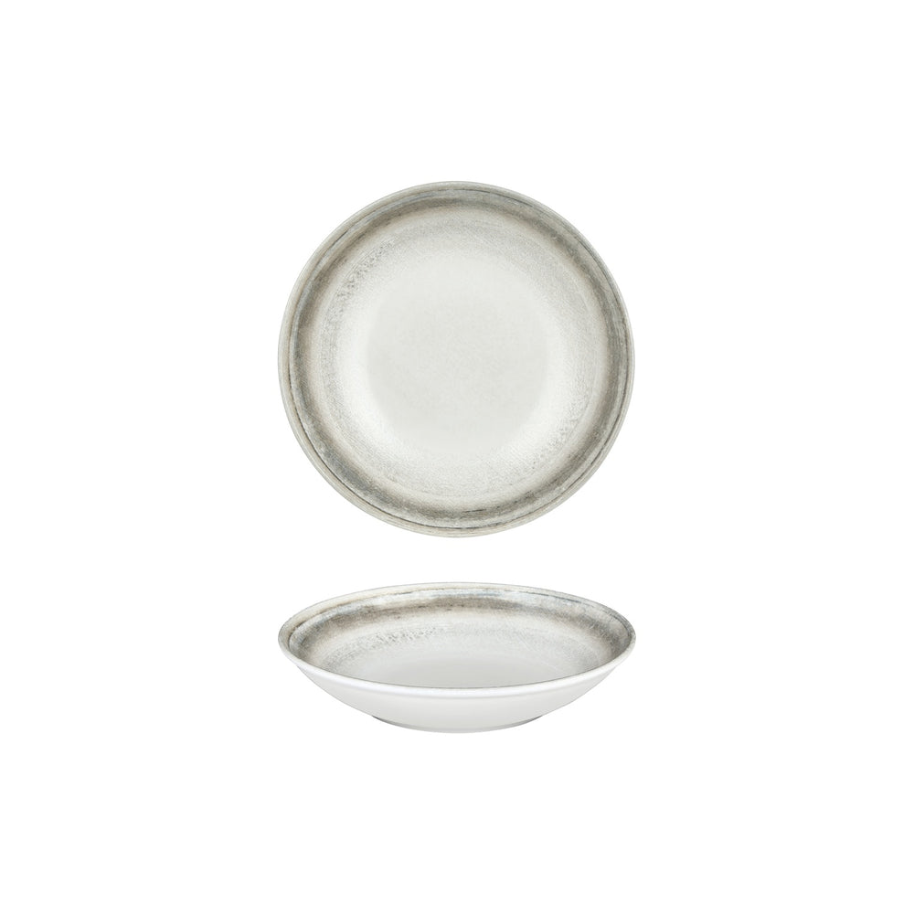 Ephyra dia.8.25" h:0" 27 oz. Round Gray Vitrified Deep Plate