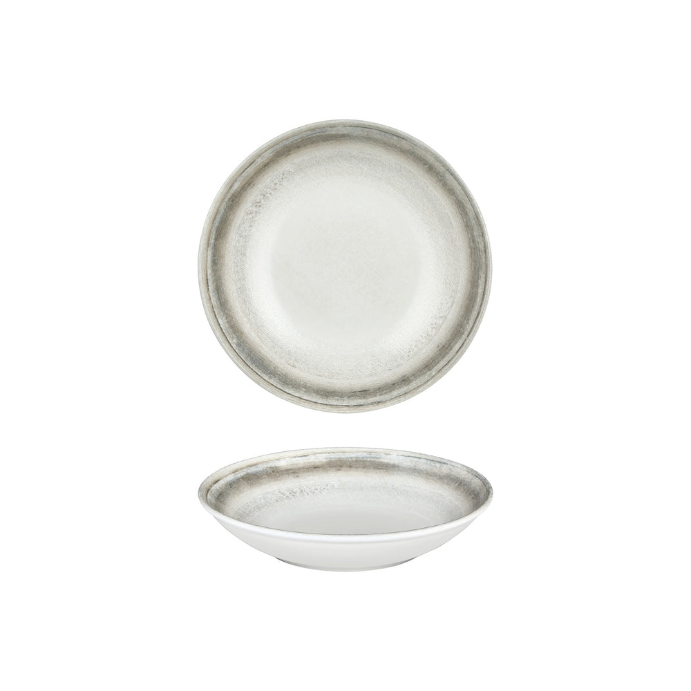 Ephyra dia.9" h:0" 34 oz. Round Gray Vitrified Deep Plate