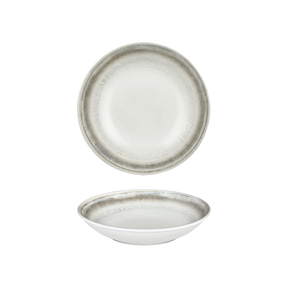 Ephyra dia.9.75" h:0" 44 oz. Round Gray Vitrified Deep Plate
