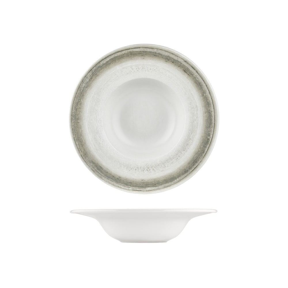 Ephyra dia.11" h:0" 16 oz. Round Gray Vitrified Deep Plate