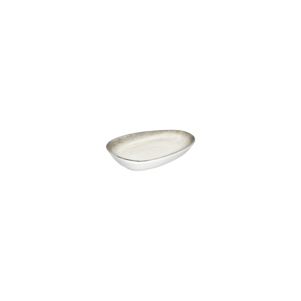 Ephyra 6.25" x 4" x h:1.25" Organic Gray Vitrified Platter