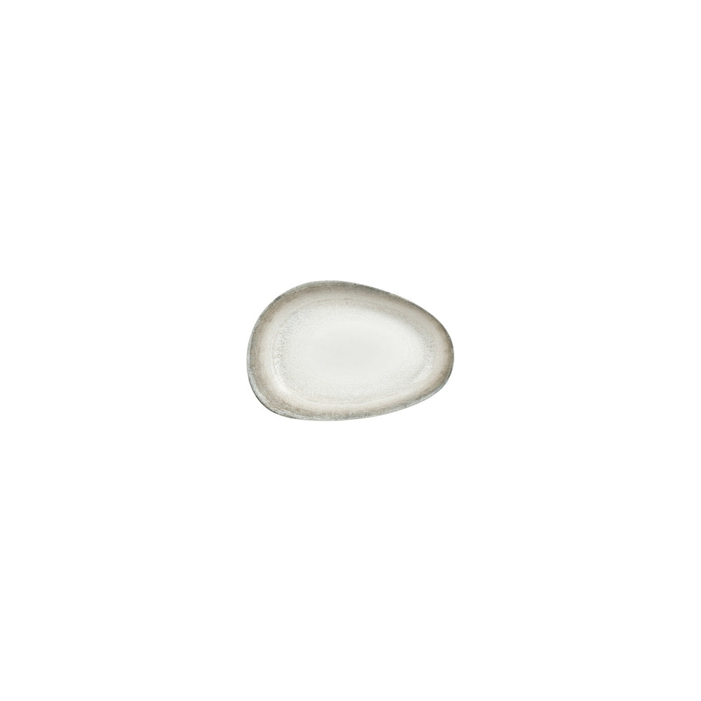 Ephyra 6.25" x 4" x h:1.25" Organic Gray Vitrified Platter