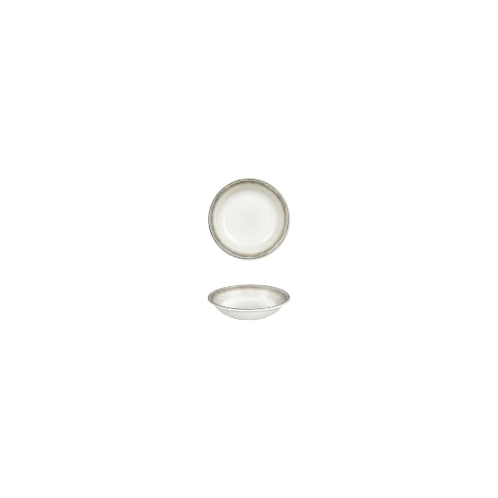 Ephyra dia.3.5" h:0" 2 oz. Round Gray Vitrified Deep Plate