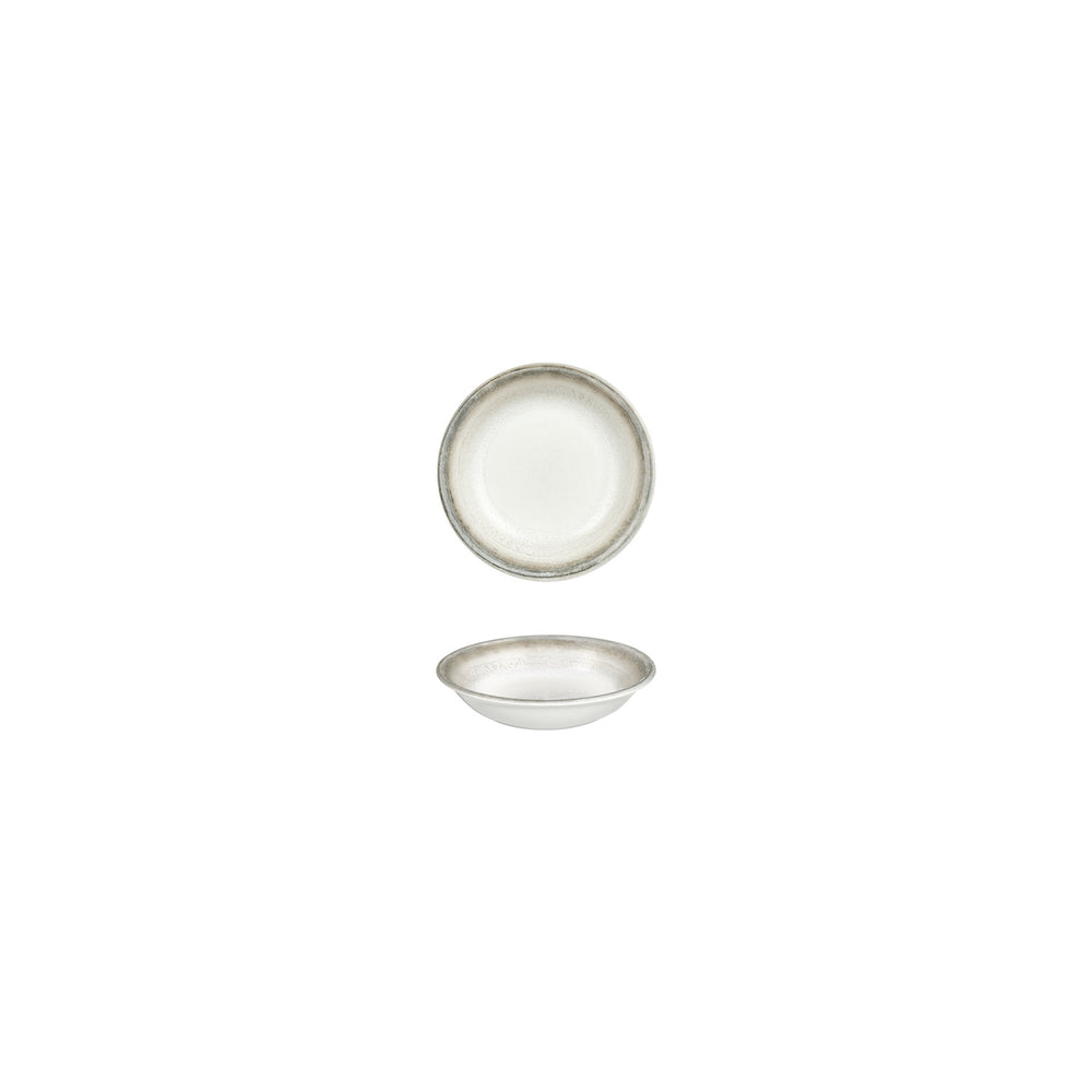 Ephyra dia.4.25" h:0" 3 oz. Round Gray Vitrified Deep Plate