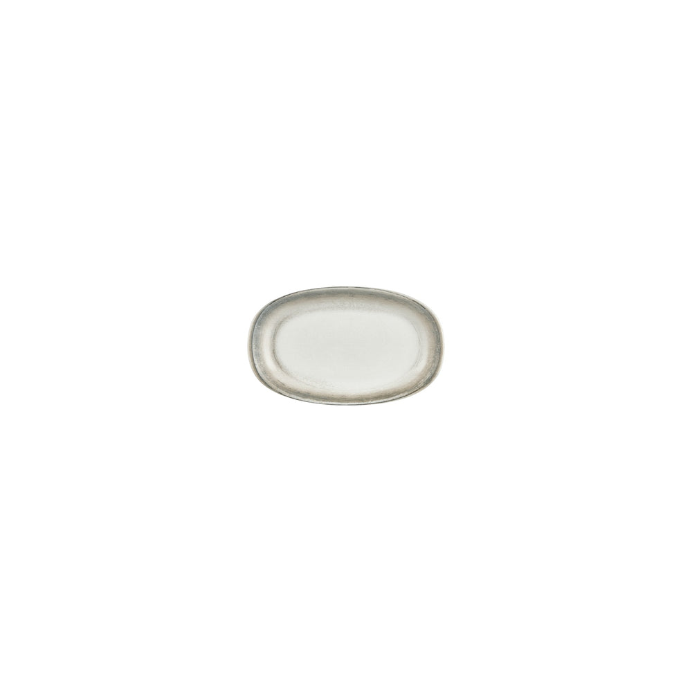 Ephyra 6" x 3.5" x h:0" Oval Gray Vitrified Platter