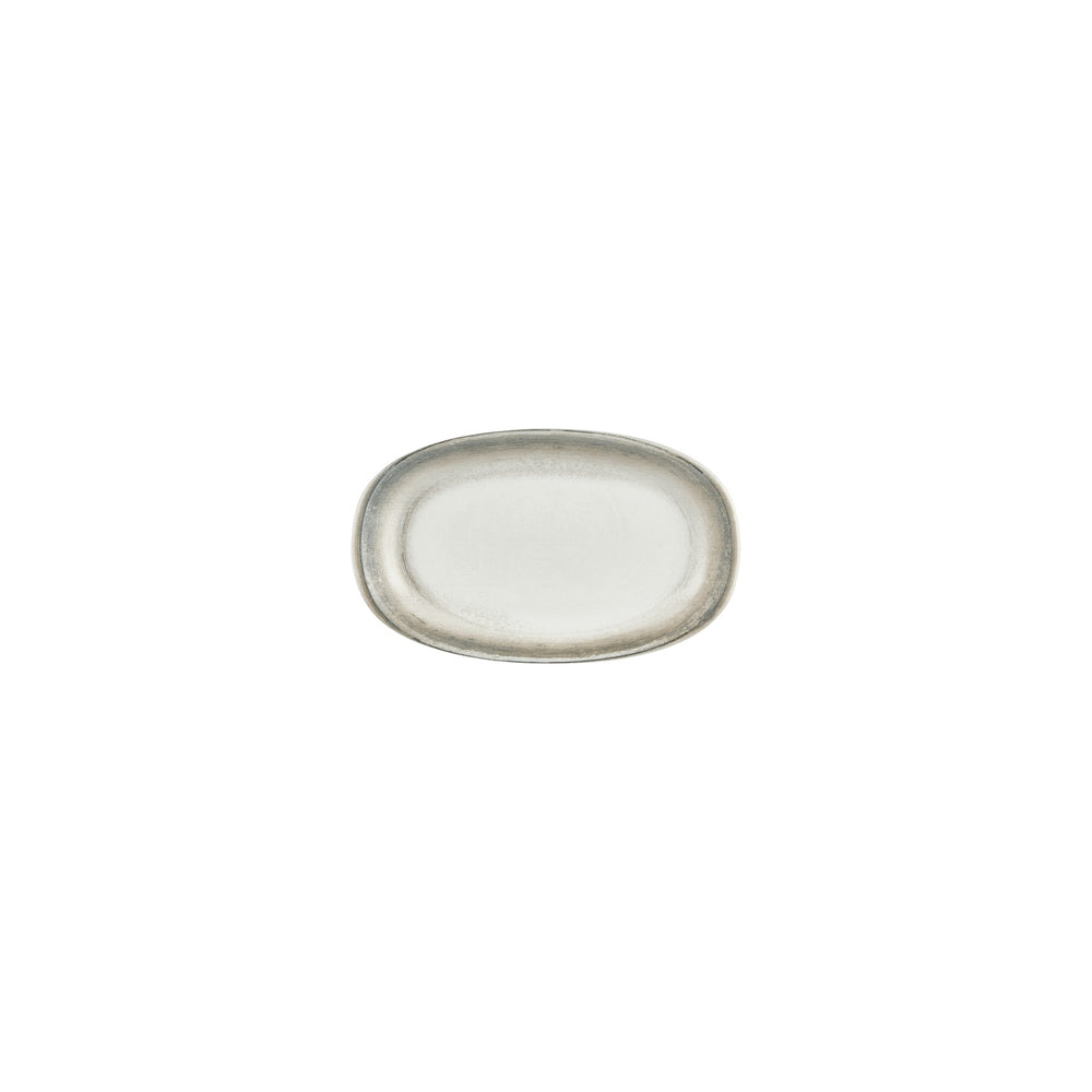 Ephyra 7.5" x 4.25" x h:0" Oval Gray Vitrified Platter