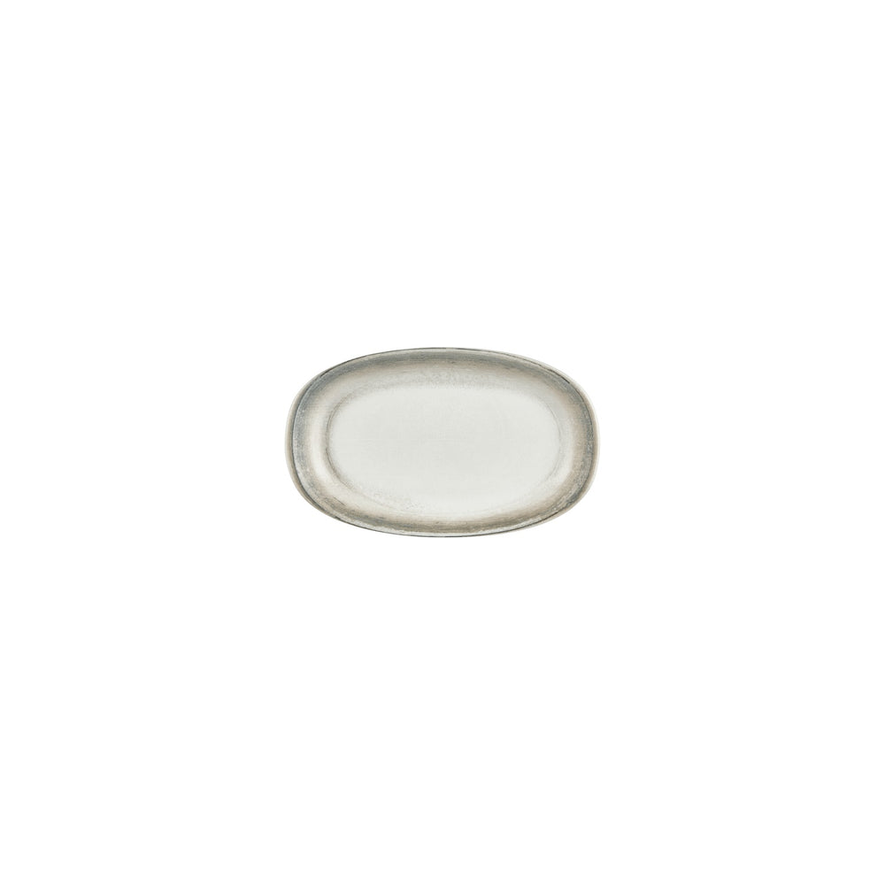 Ephyra 7.5" x 4.25" x h:0" Oval Gray Vitrified Platter