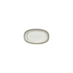 Ephyra 7.5" x 4.25" x h:0" Oval Gray Vitrified Platter