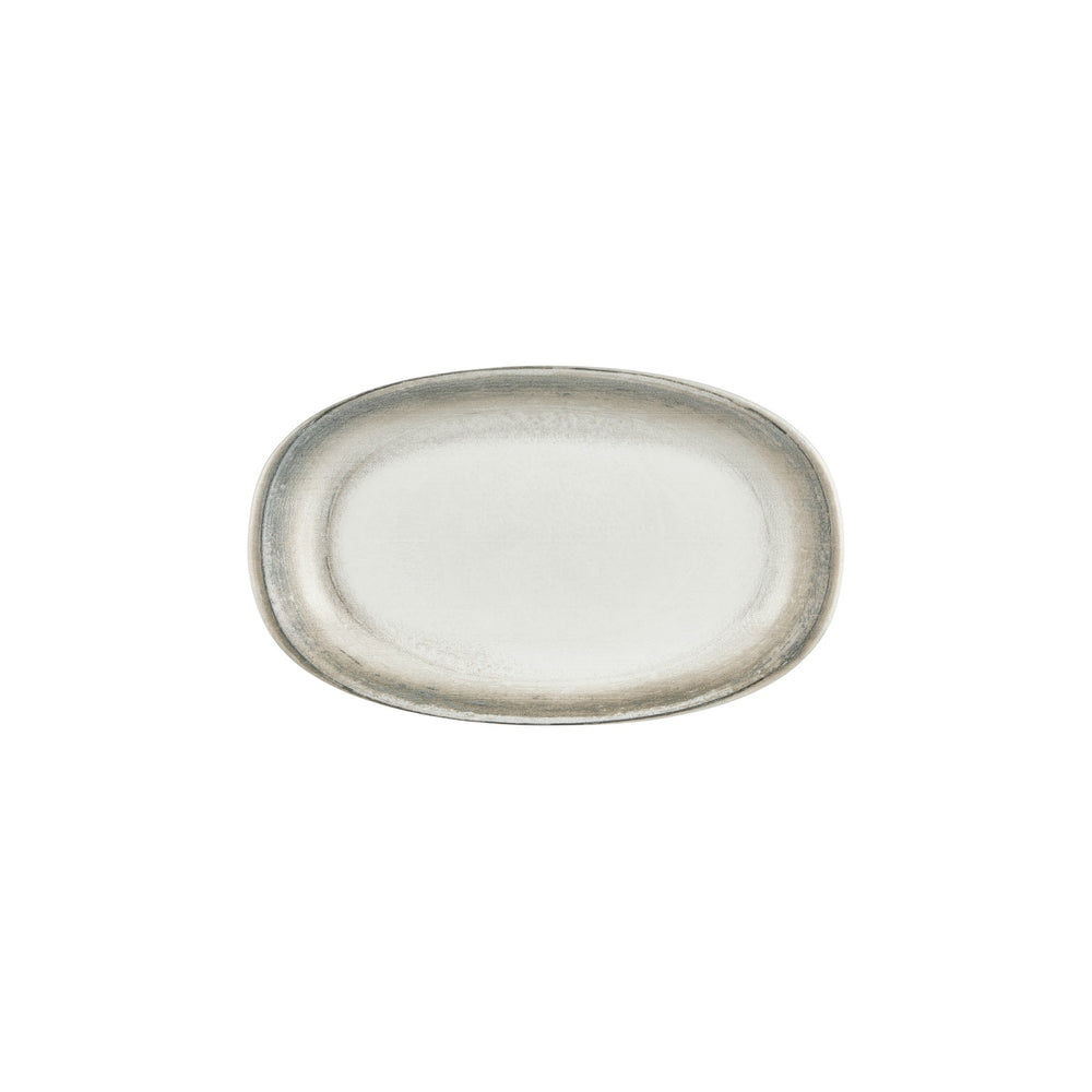 Ephyra 11.5" x 7" x h:0" Oval Gray Vitrified Platter