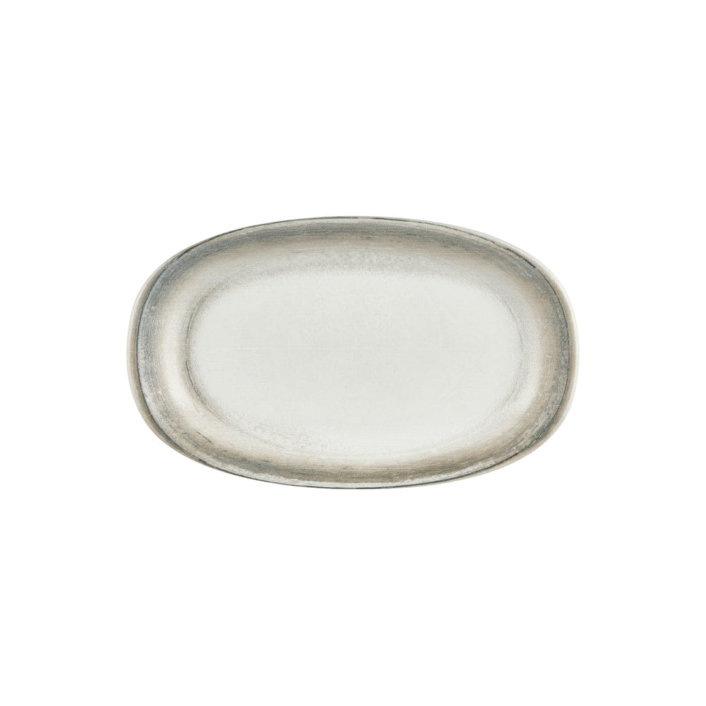 Ephyra 13.5" x 8" x h:0" Oval Gray Vitrified Platter