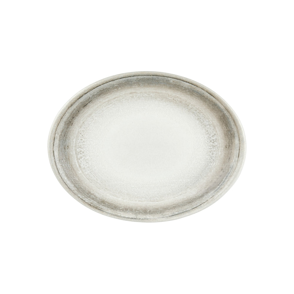 Ephyra 14.25" x 11" x h:0.5" Oval Gray Vitrified Platter