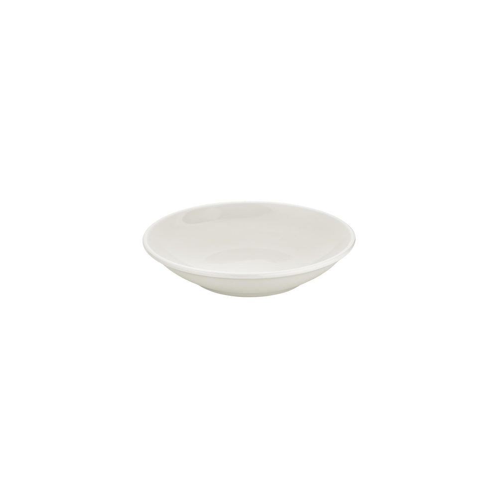 Gourmet dia.9" h:0" 34 oz. Round Warm White Vitrified Deep Plate