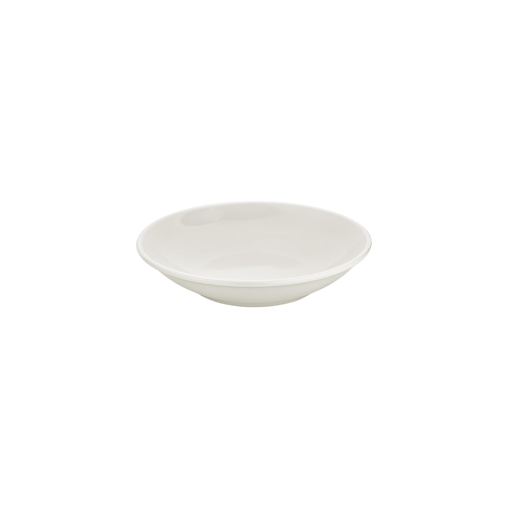 Gourmet dia.9.75" h:0" 44 oz. Round Warm White Vitrified Deep Plate